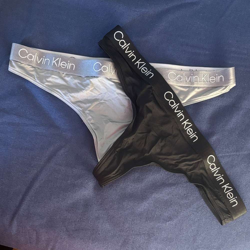 Calvin Klein Women's Panties - Black and Silver
